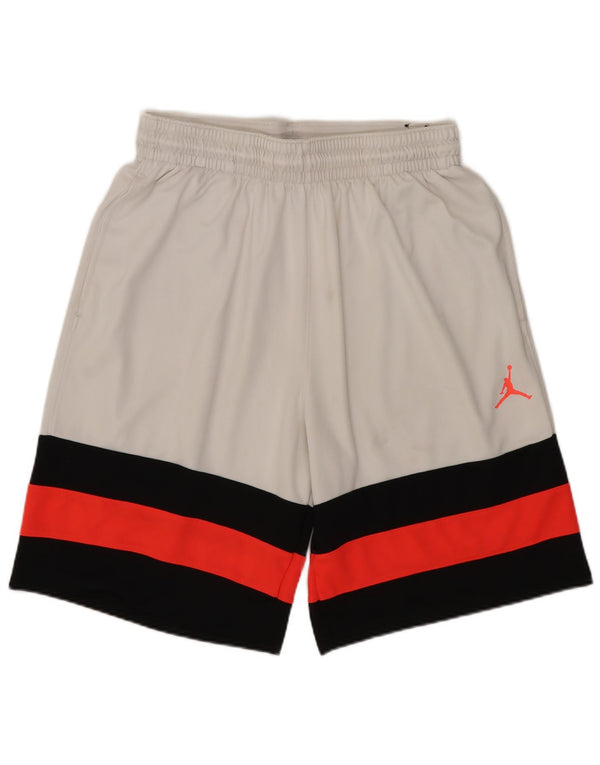 Shorts deportivos Jordan para hombre Poliéster color block blanco mediano
