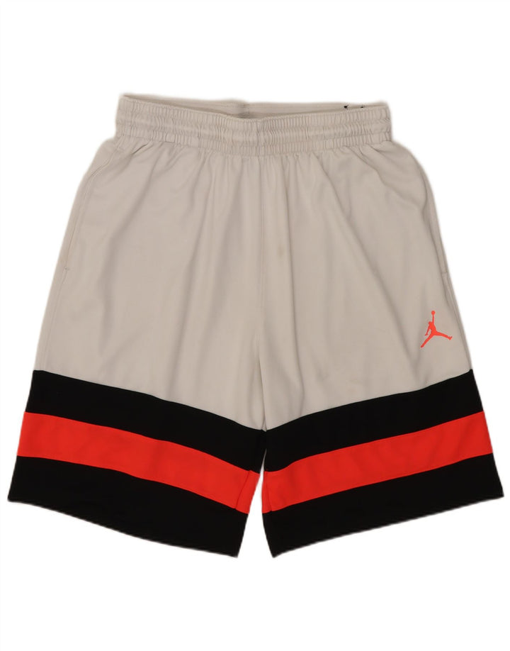 Shorts deportivos Jordan para hombre Poliéster color block blanco mediano