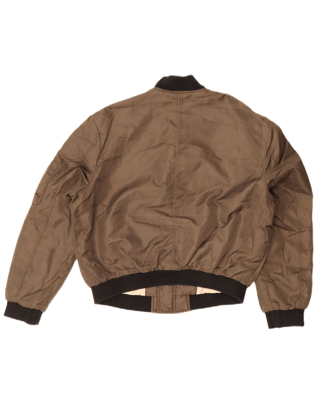 ZARA Mujer Chaqueta Bomber Corta Extragrande UK 44 Marrón Medio