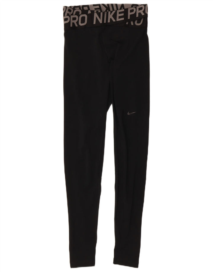 Nike Leggings Dri Fit Graphic para mujer UK 8 Small Negro Colorblock Poliéster