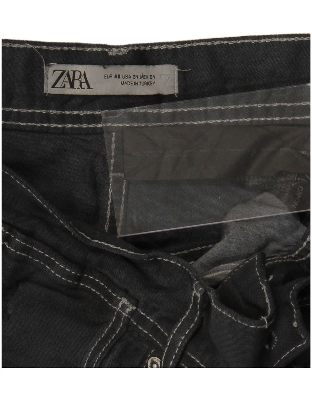 ZARA Pantalones cortos de mezclilla desgastados para hombre EU 40 Medium W31 Algodón gris