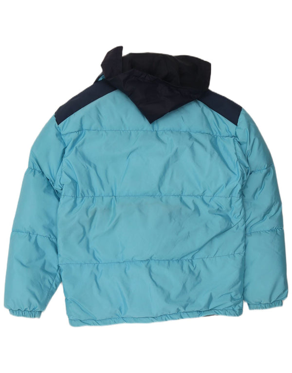 Chaqueta acolchada con capucha vintage para hombre IT 48 Azul medio Colorblock Poliamida
