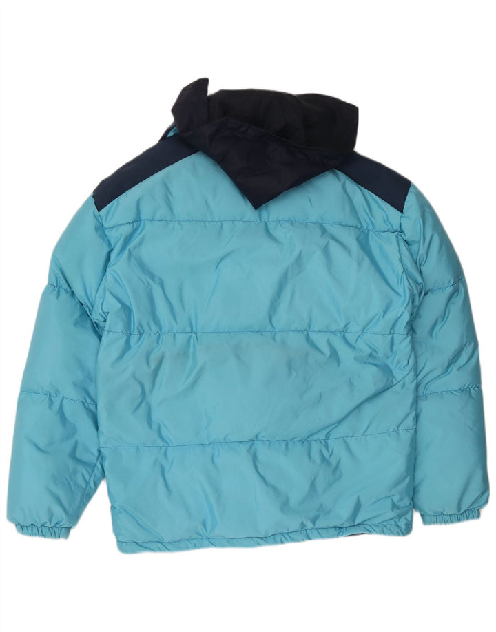 Chaqueta acolchada con capucha vintage para hombre IT 48 Azul medio Colorblock Poliamida