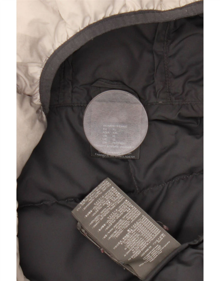 Jack Wolfskin Chaqueta acolchada con capucha para mujer UK 40 XL Poliéster teñido anudado gris