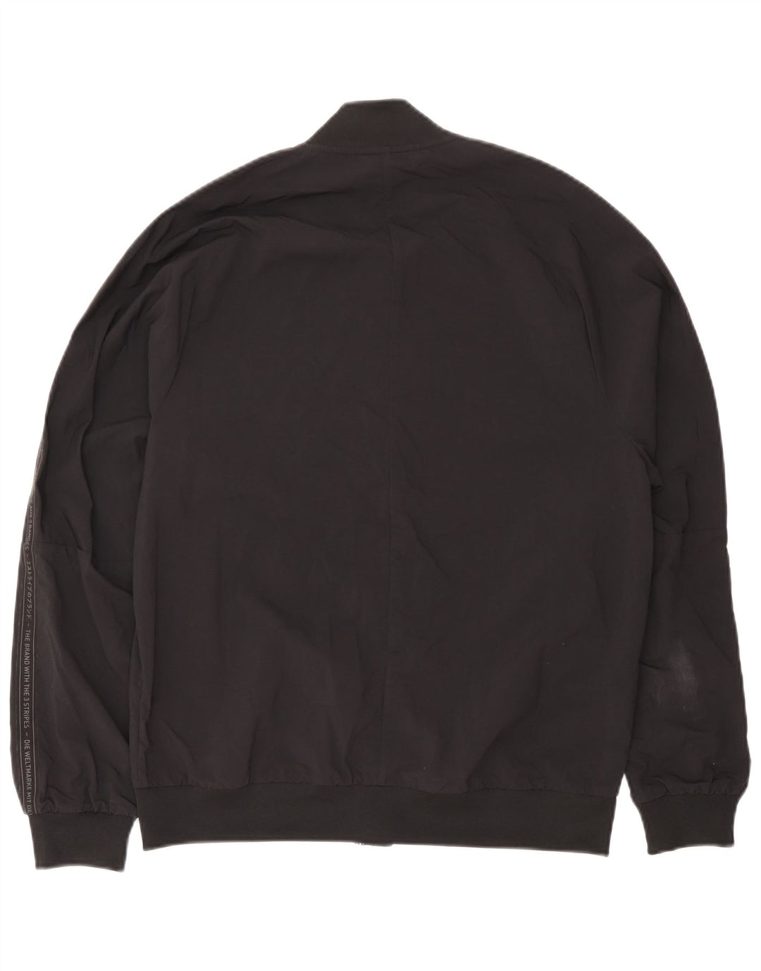 Adidas - Chaqueta bomber gráfica para hombre, talla 38, nailon negro mediano