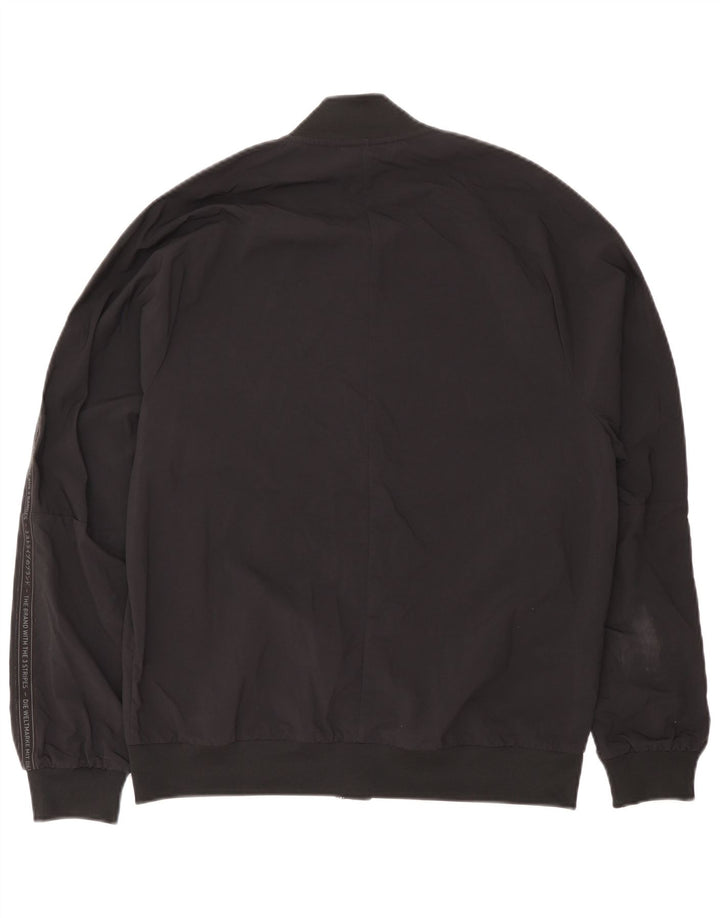 Adidas - Chaqueta bomber gráfica para hombre, talla 38, nailon negro mediano