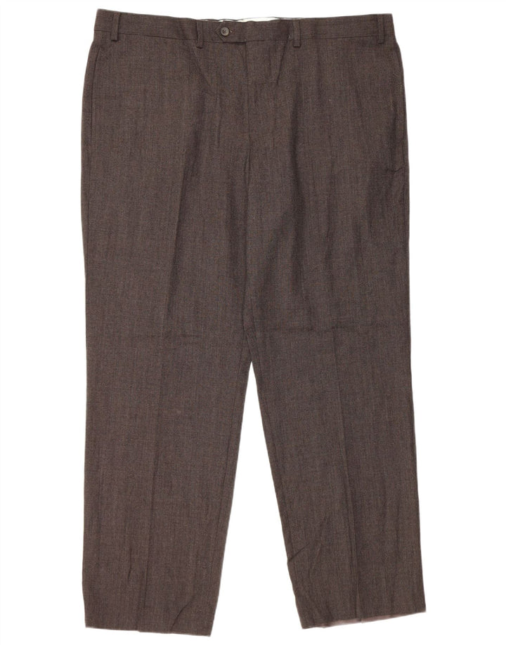 Marks & Spencer Pantalones casuales de corte regular para hombre W42 L31 Lana negra