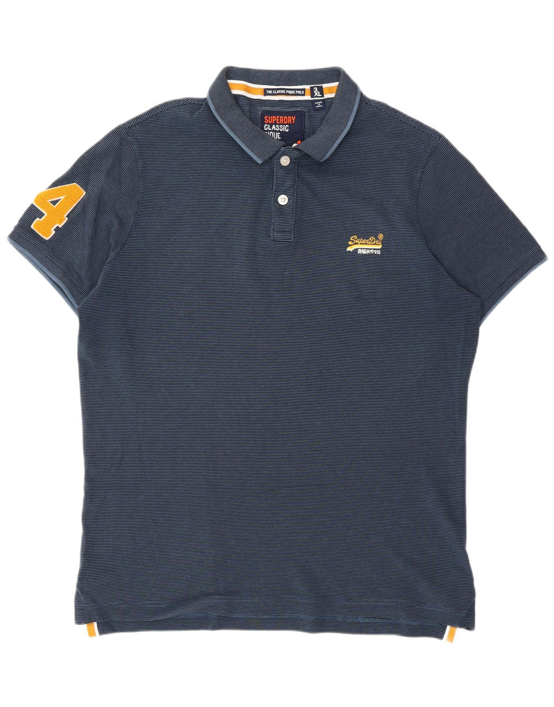 SUPERDRY Polo The Classic Polo para Hombre con Estampado 3XL Azul Marino Rayas Pintadas