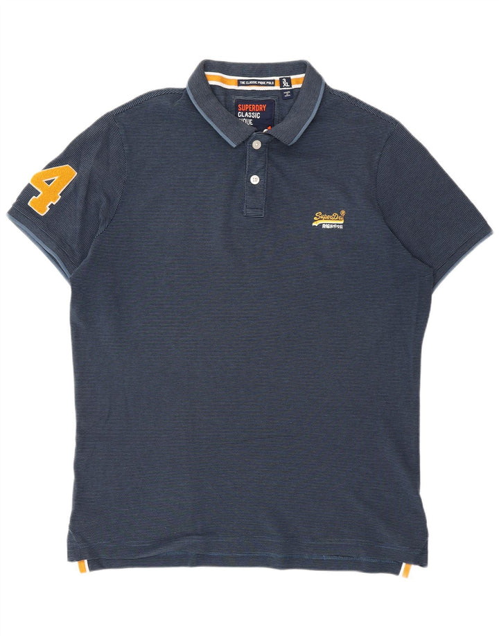 SUPERDRY Polo The Classic Polo para Hombre con Estampado 3XL Azul Marino Rayas Pintadas