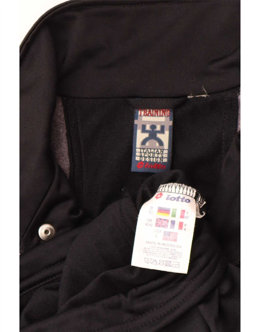 Lotto Chaqueta de chándal para hombre UK 40/42 Large Gris Colorblock Poliéster