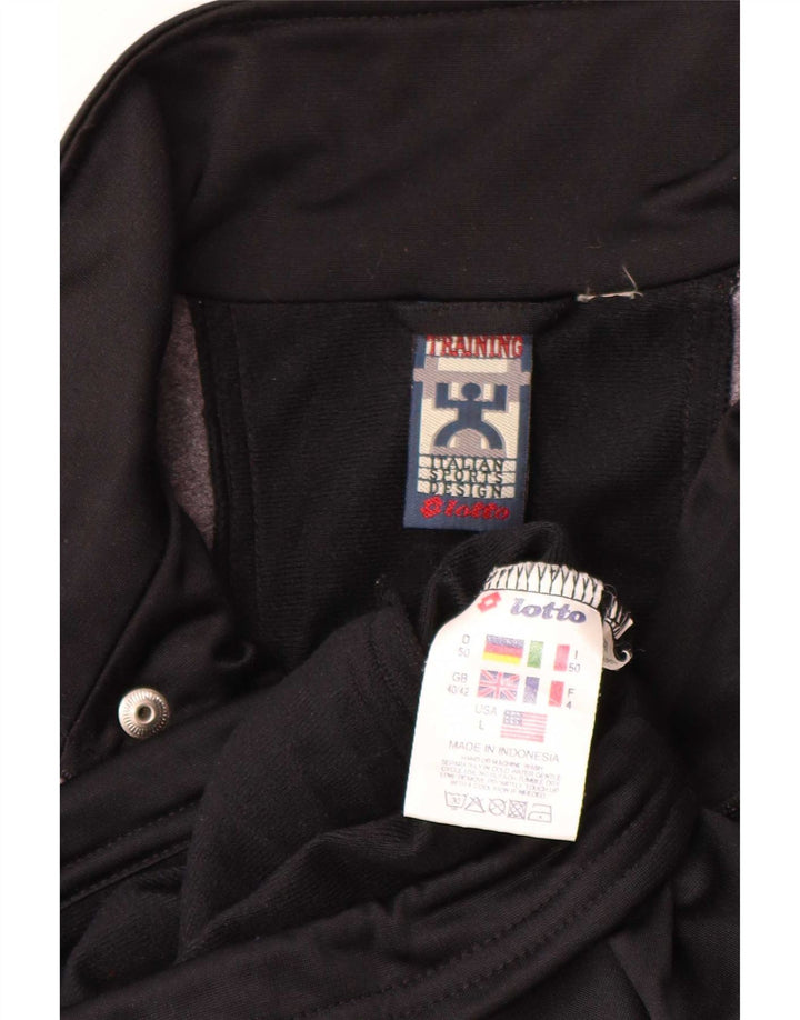 Lotto Chaqueta de chándal para hombre UK 40/42 Large Gris Colorblock Poliéster