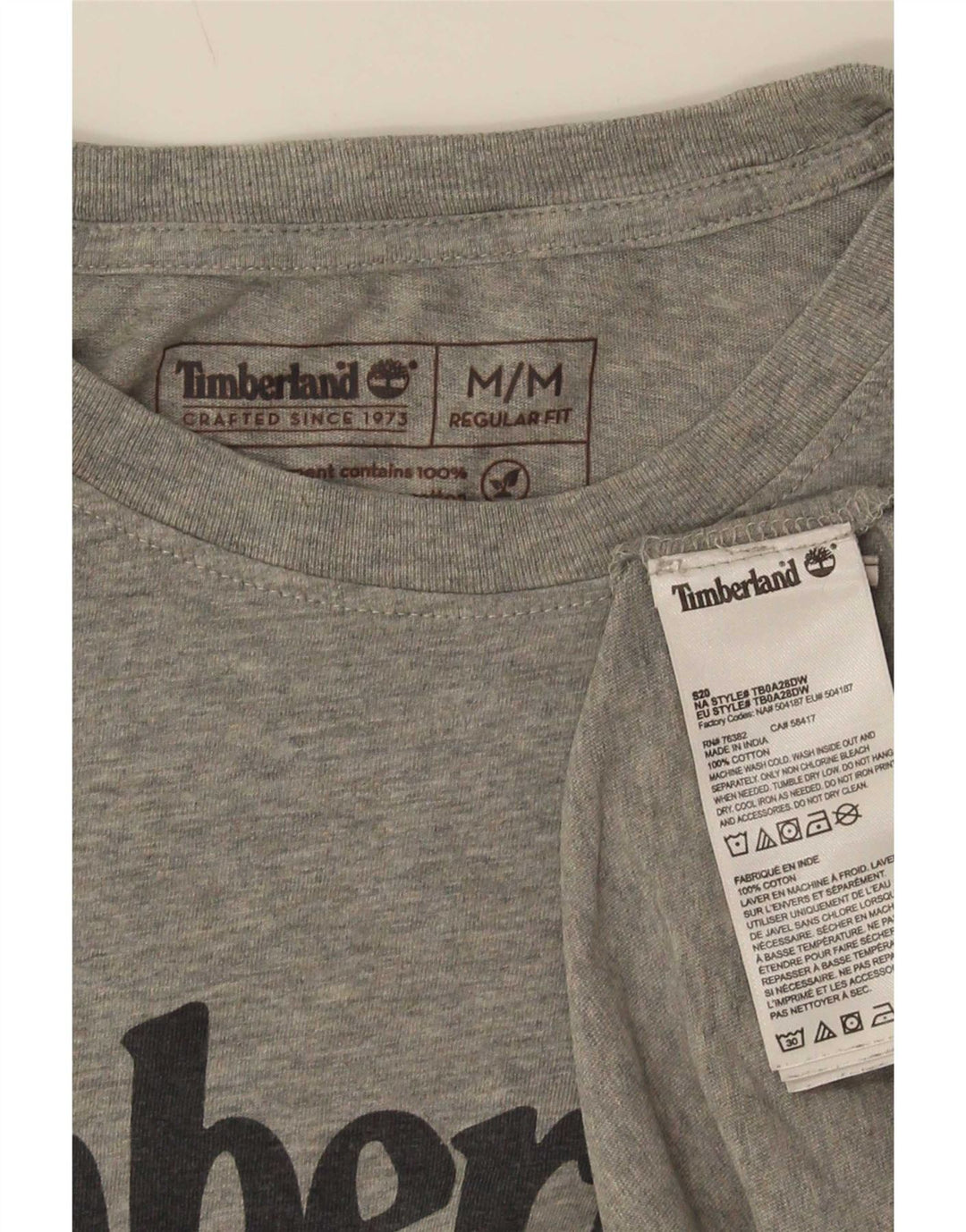Timberland Camiseta gráfica de ajuste regular para hombre Top de algodón gris medio