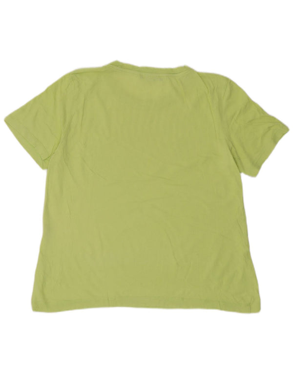 Zara Mujer Camiseta Top UK 12 Medio Amarillo Algodón