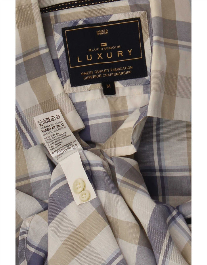 Camisa Marks & Spencer Hombre Azul Harbor Algodón Mediano A Cuadros Multicolor