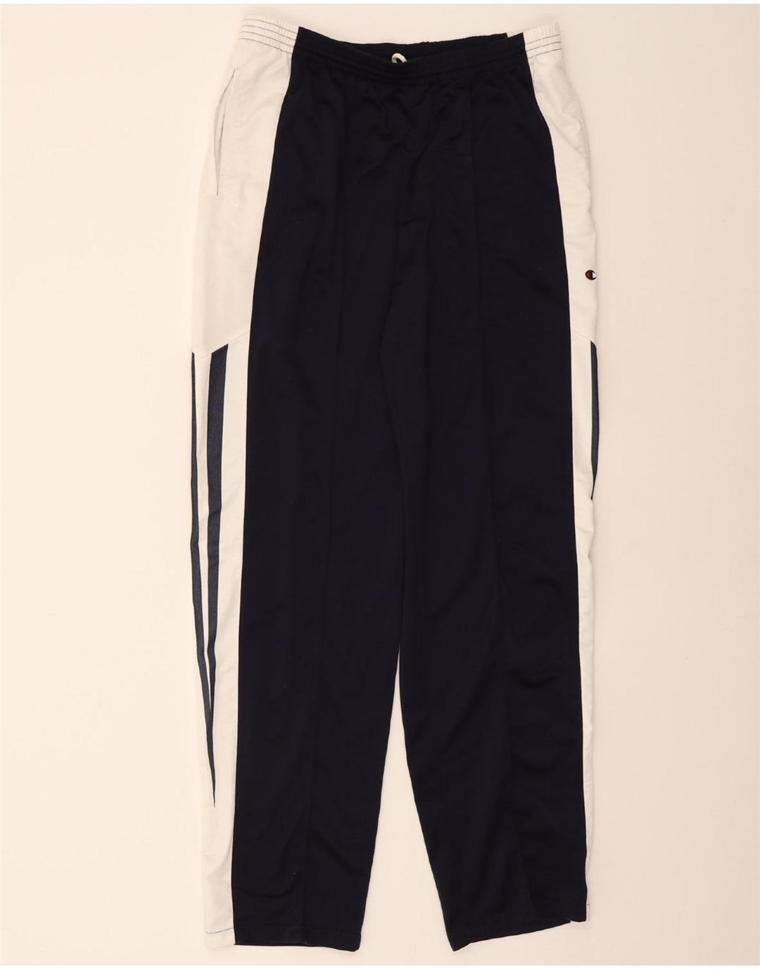 CHAMPION Mens Tracksuit Trousers Large  Navy Blue Colourblock Polyester Vintage Champion and Second-Hand Champion from Messina Hembry 