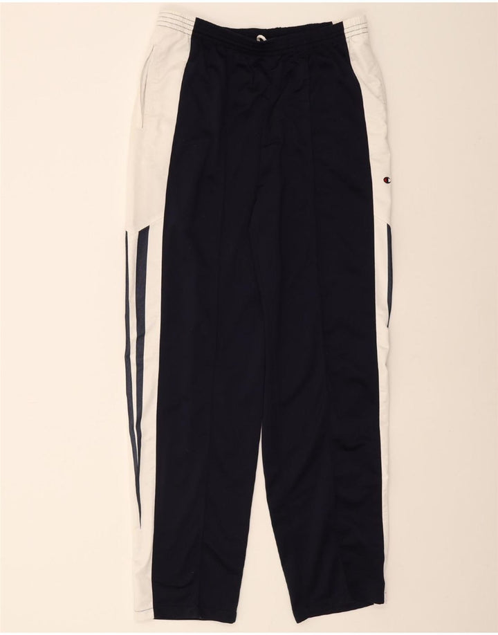CHAMPION Mens Tracksuit Trousers Large  Navy Blue Colourblock Polyester Vintage Champion and Second-Hand Champion from Messina Hembry 