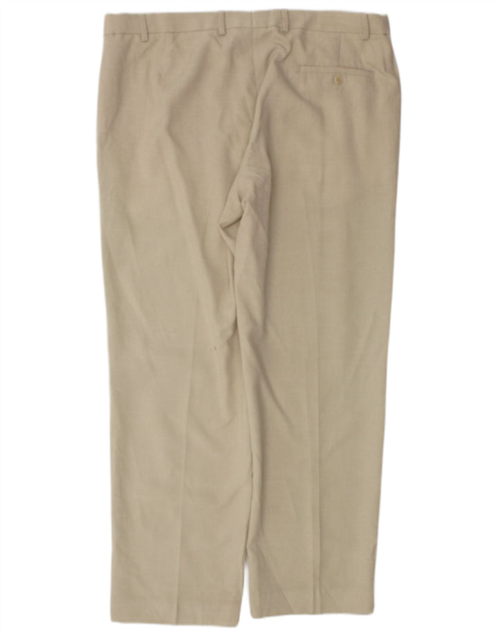 Marks & Spencer Pantalones de traje rectos de corte regular para hombre W38 L31 Cuadros beige