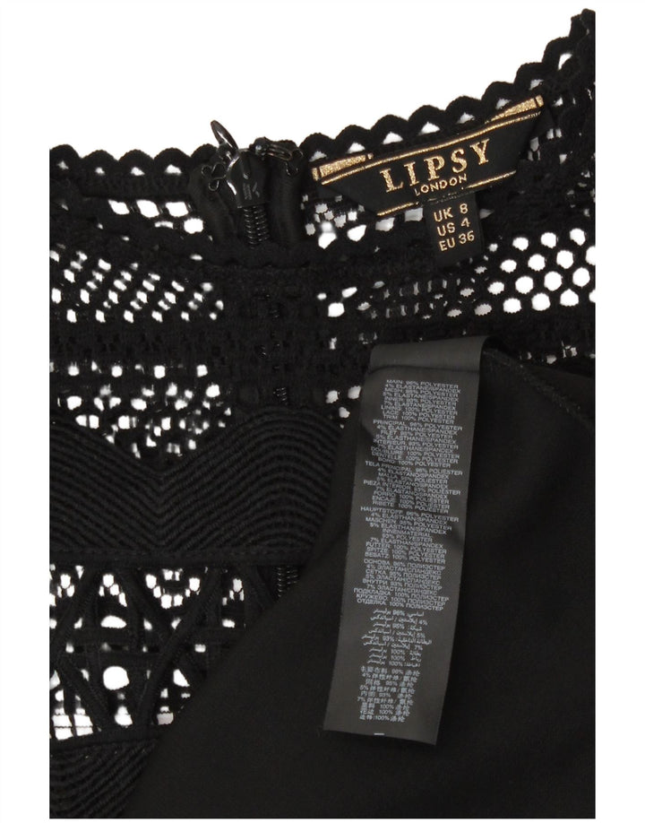 Lipsy Vestido tubo sin mangas para mujer UK 8 Small Poliéster negro