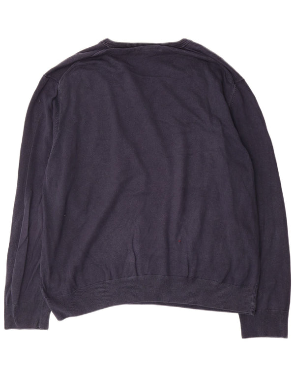 Marks & Spencer - Jersey con cuello en V para hombre, talla 2XL, algodón azul marino