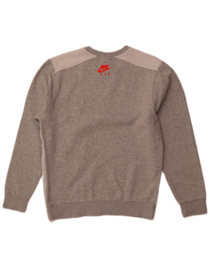 NIKE Hombre Sudadera con gráfico Jumper Small Gris Colorblock Algodón