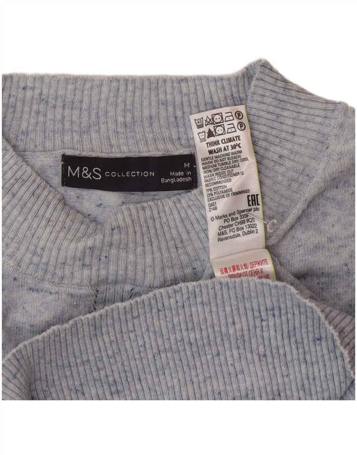 Marks & Spencer Suéter tipo jersey con cuello redondo para mujer UK 40 Medio azul moteado