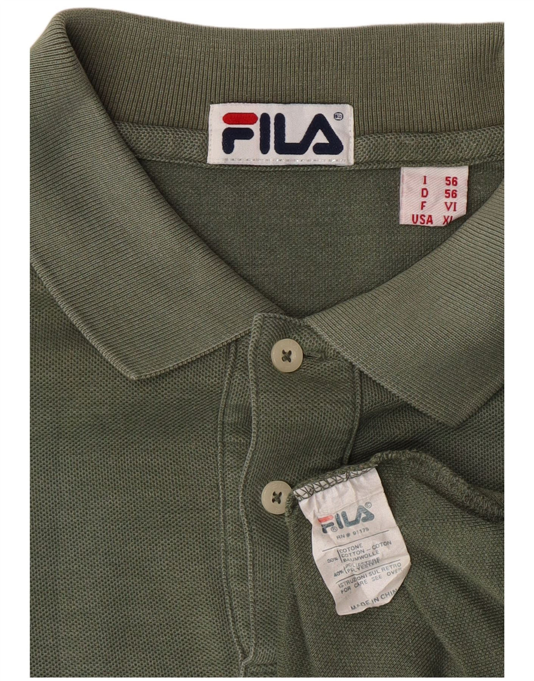 Fila Polo Hombre IT 56 XL Algodón Verde