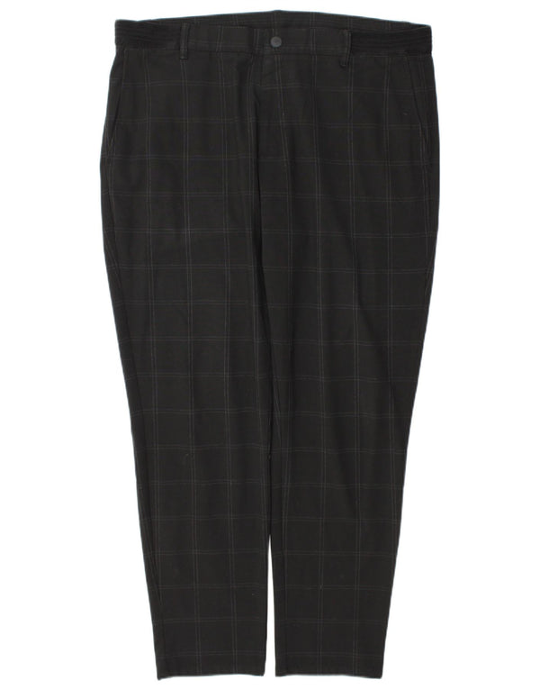 Zara Hombre Pantalón Chino Recto XL W34 L29 Cuadros Grises