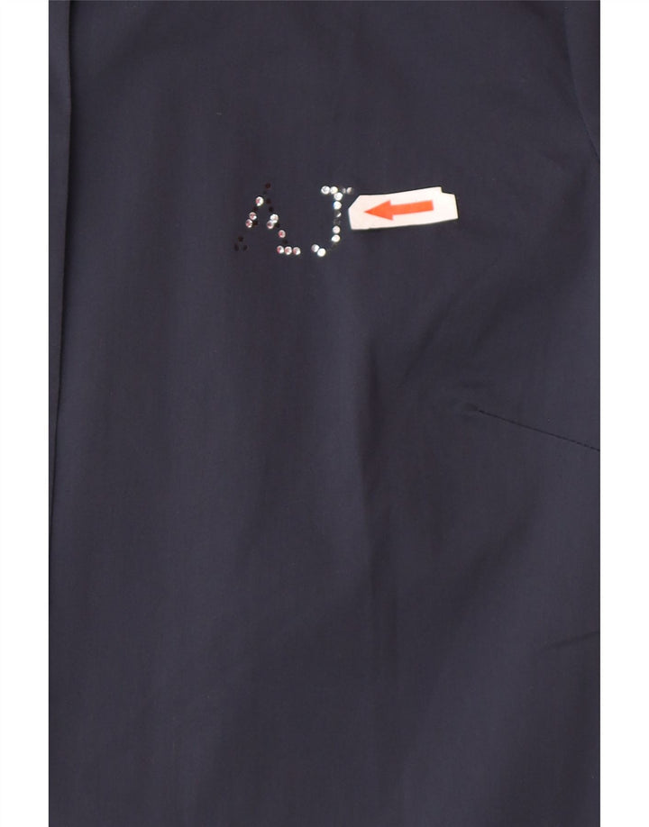 Armani Blusa camisera para mujer EU 40 Medio Azul marino Algodón
