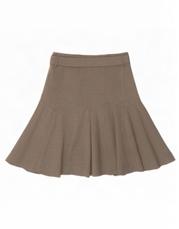 Marks & Spencer Falda acampanada para mujer UK 12 Medium W30 Beige Poliéster