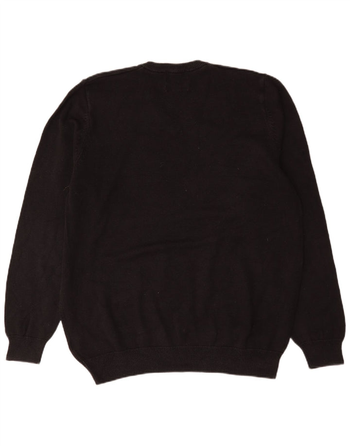 Marks & Spencer - Jersey con cuello en V para hombre, talla grande, algodón negro