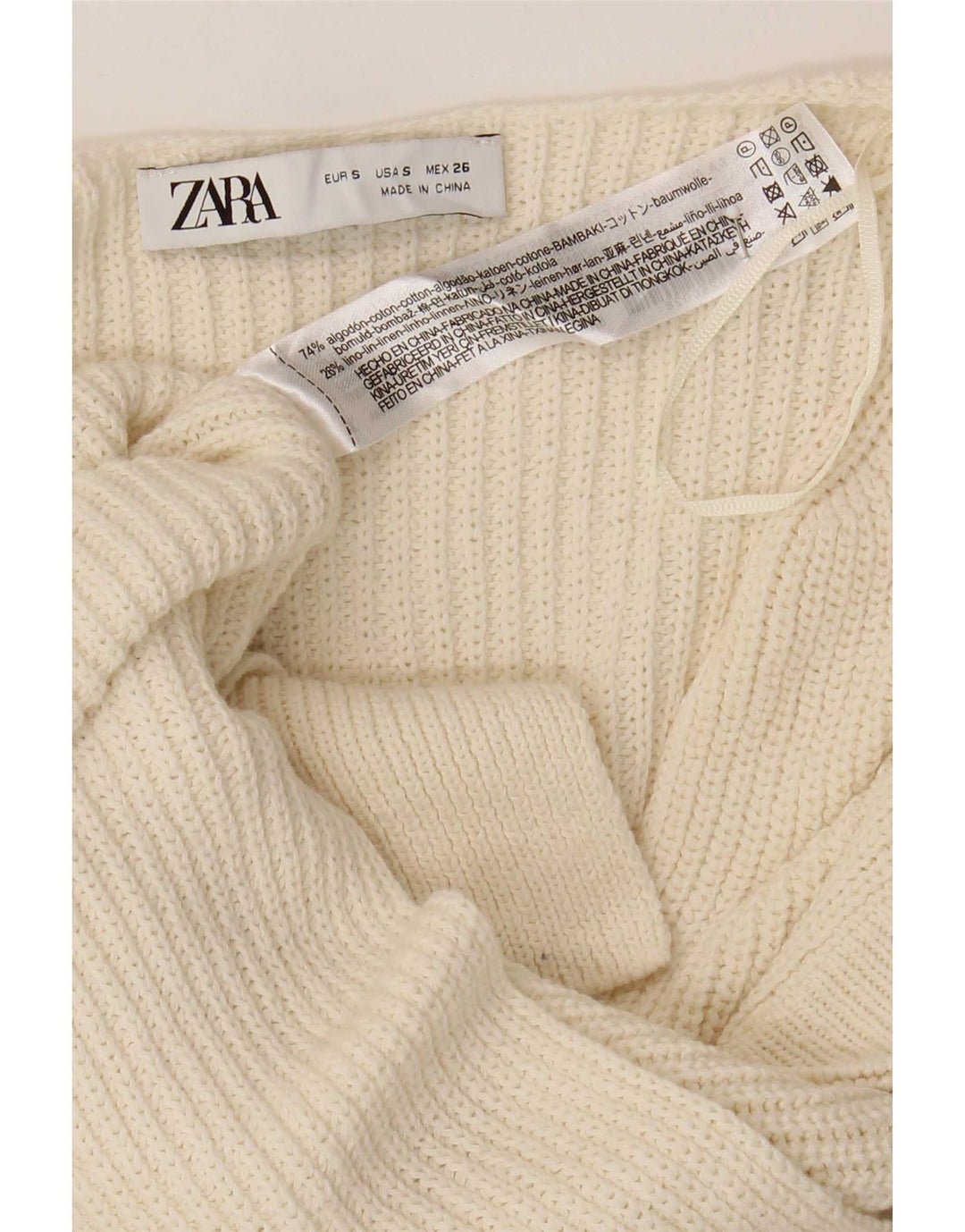 Zara Hombre Chaleco Tank Top Small Algodón Beige