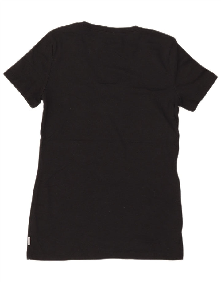 EDDIE BAUER Camiseta para mujer Top UK 10 Small Black Cotton