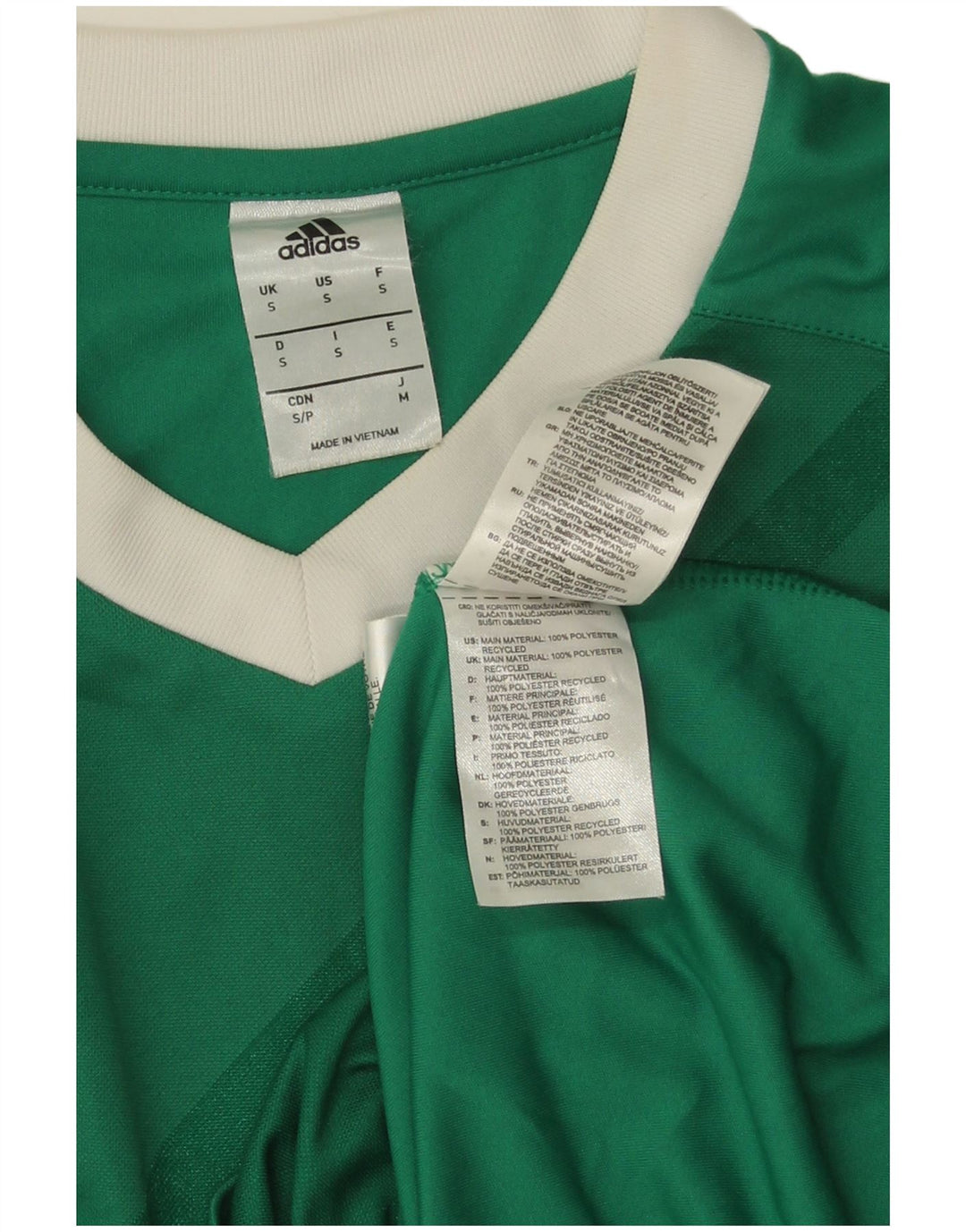 Adidas Mens Climalite Graphic Top Manga Larga Pequeño Verde Rayas Poliéster
