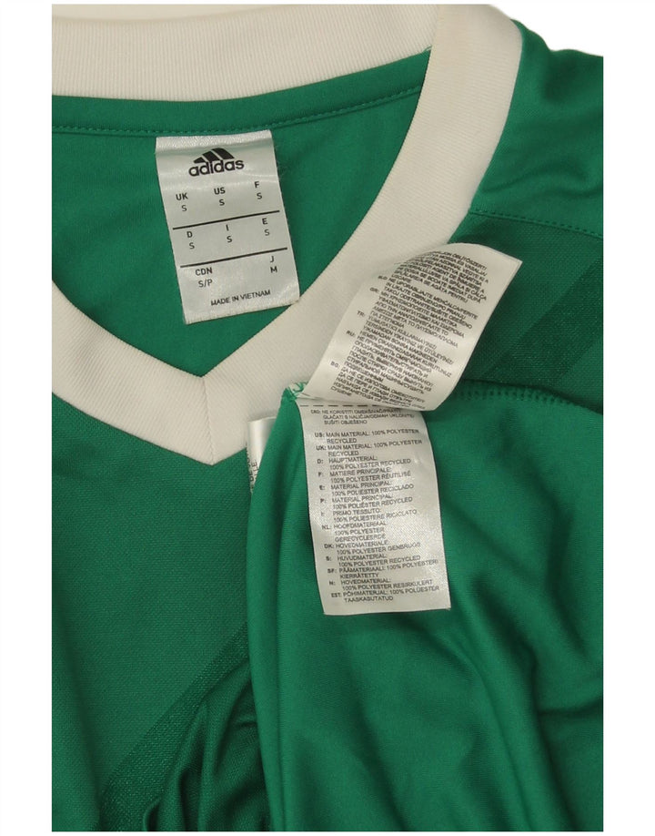 Adidas Mens Climalite Graphic Top Manga Larga Pequeño Verde Rayas Poliéster