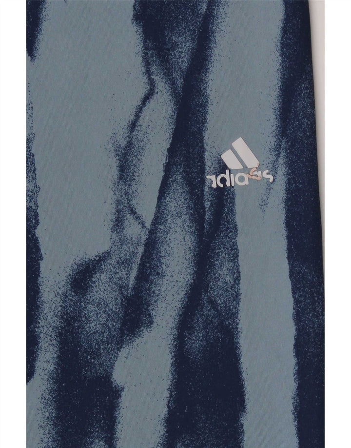 Adidas Leggings Climalite para mujer con patrón abstracto, talla 40, talla grande, color azul