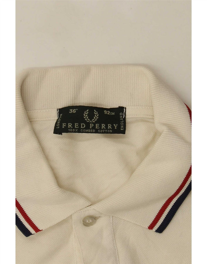 Fred Perry Polo De Manga Larga Para Hombre Pequeño De Algodón Blanco Roto