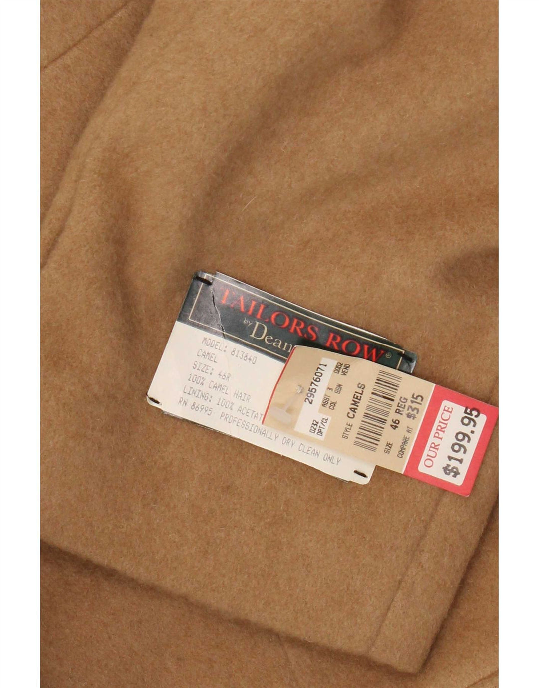Deansgate Chaqueta tipo blazer de 2 botones para hombre UK 46 3XL Beige Camelhair