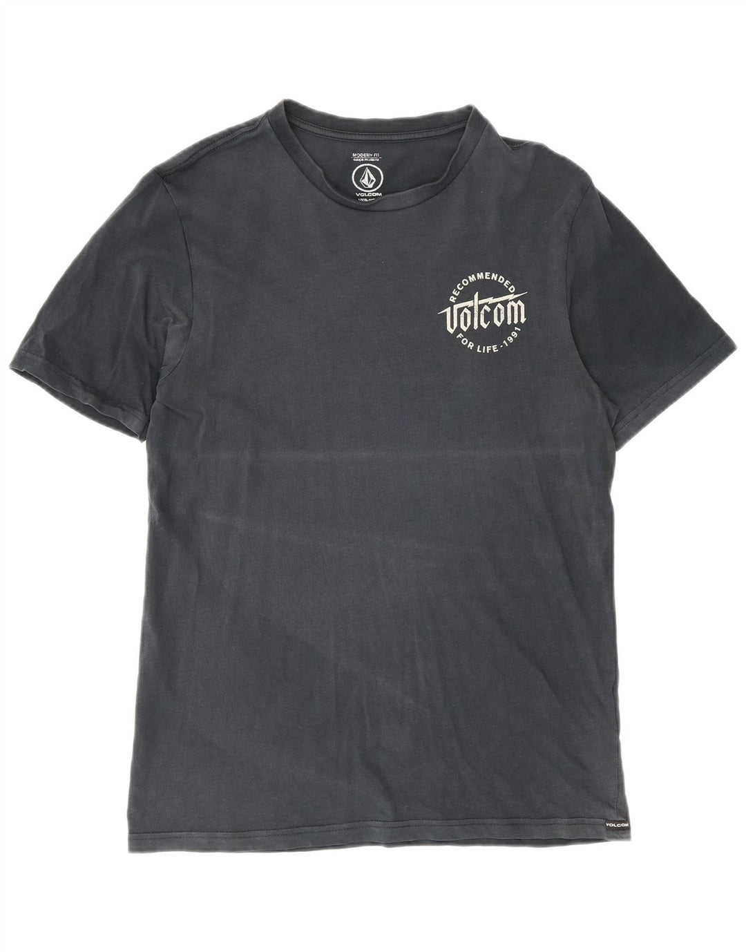 Volcom Camiseta con gráfico de corte moderno para hombre, talla pequeña, algodón azul marino