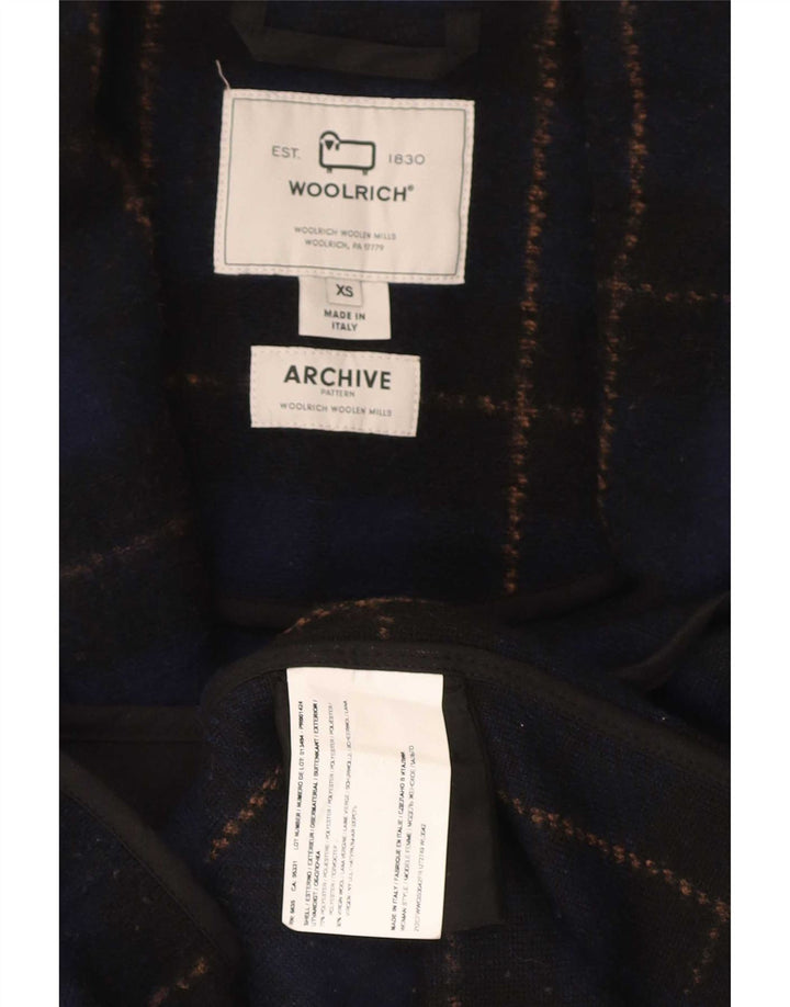 Woolrich Abrigo extragrande para mujer UK 6 XS Poliéster a cuadros azul marino