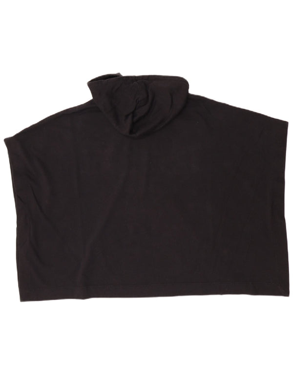 Dkny Poncho con capucha para mujer, chaleco gráfico, UK 6 XS, algodón negro
