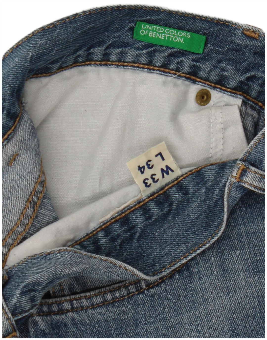 Benetton Shorts Vaqueros Hombre W33 Azul Medio
