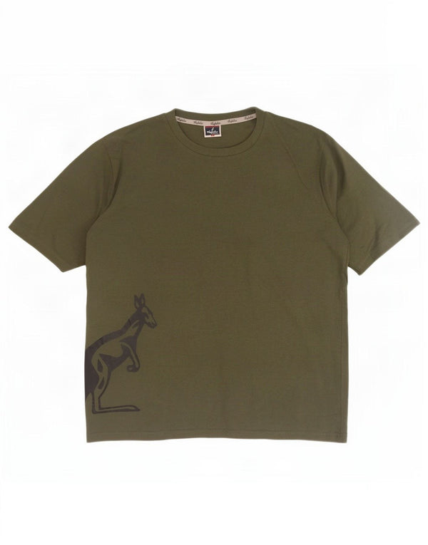 AUSTRALIAN L'ALPINA Camiseta gráfica para hombre Top grande de algodón caqui
