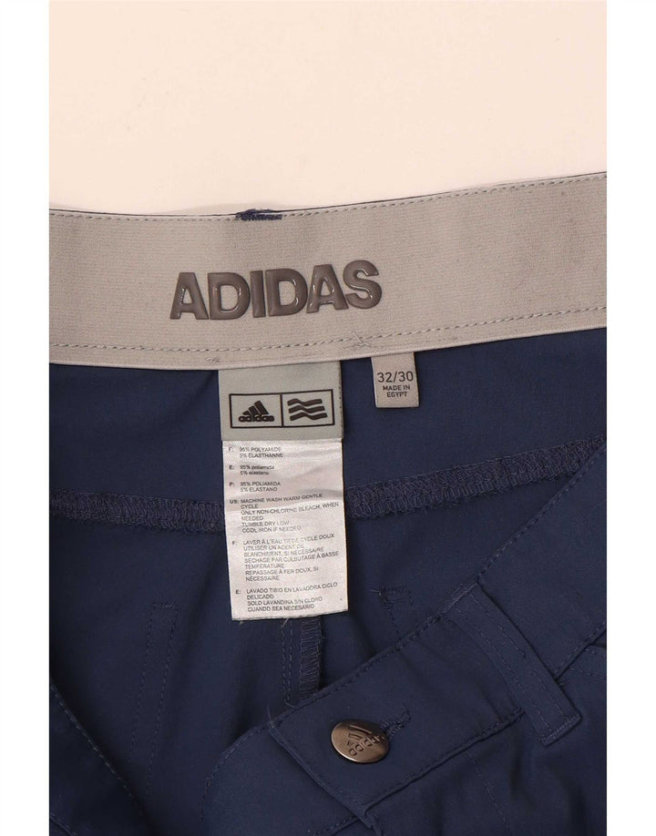 Pantalón Adidas Hombre Slim Casual W32 L30 Poliamida Azul