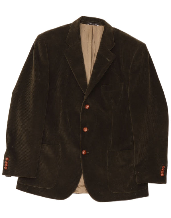Vintage Hombres 3 Botones Pana Blazer Chaqueta IT 54 2XL Caqui Viscosa