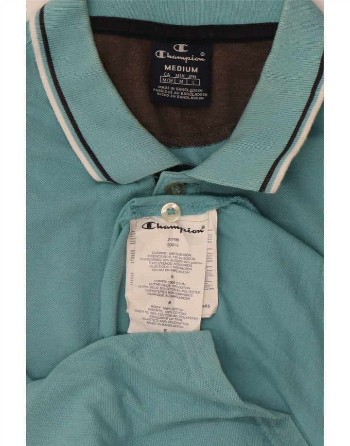 Champion Polo De Algodón A Rayas Azul Medio Para Hombre