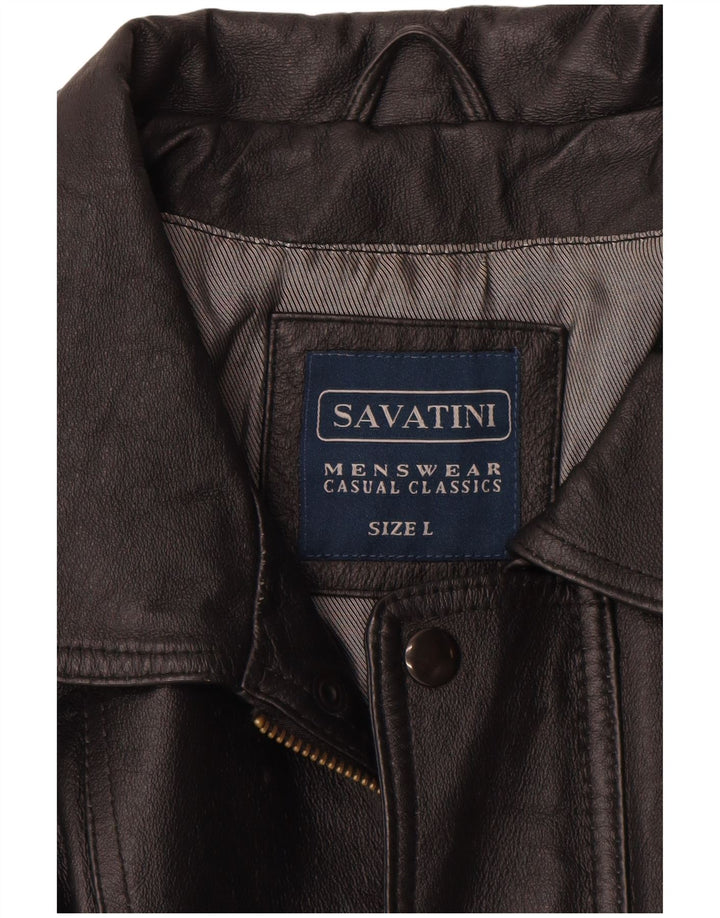 Vintage chaqueta de cuero para hombre Reino Unido 40 cuero negro grande