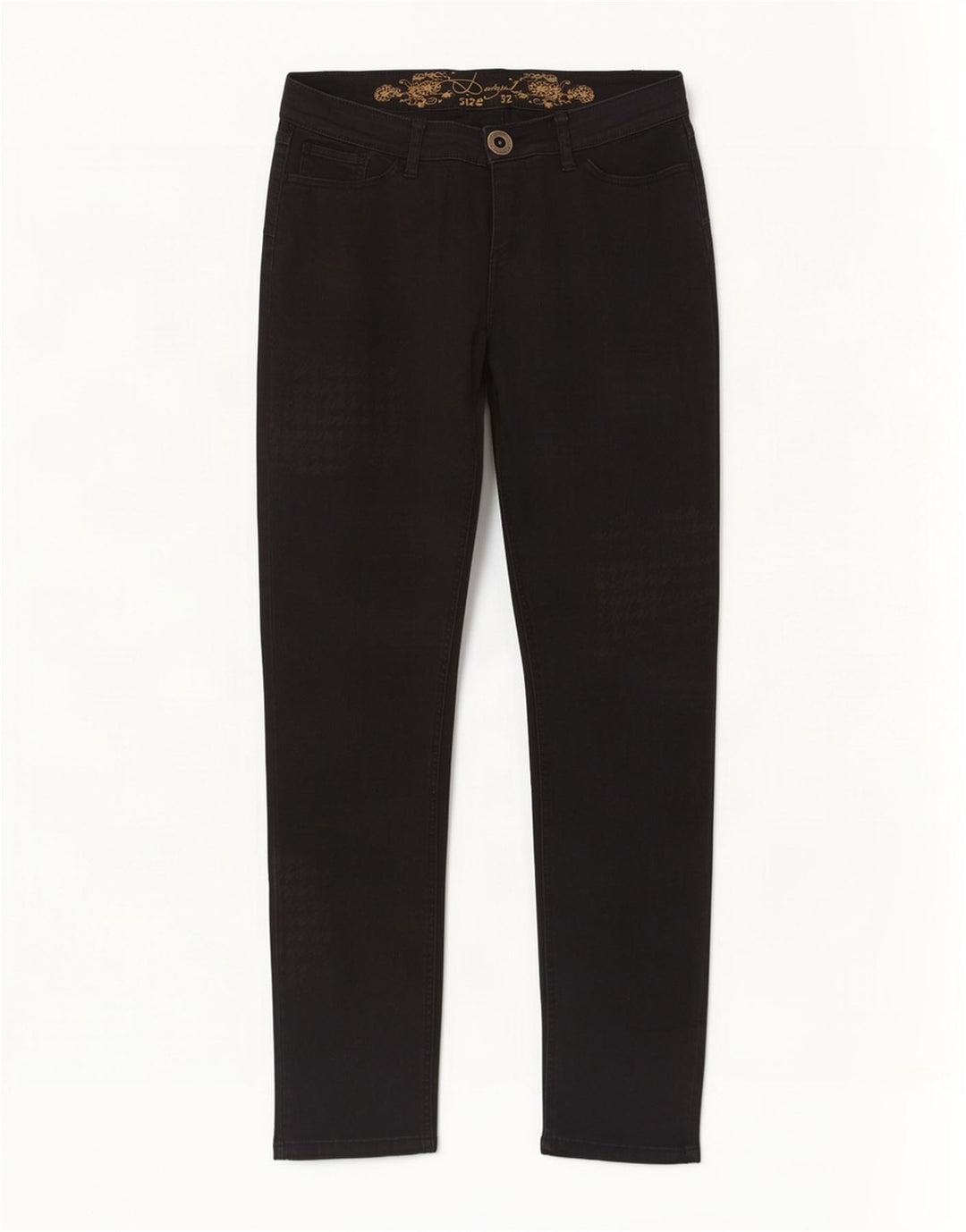 Jeans Ajustados Desigual Mujer W32 L32 Pata De Gallo Negro