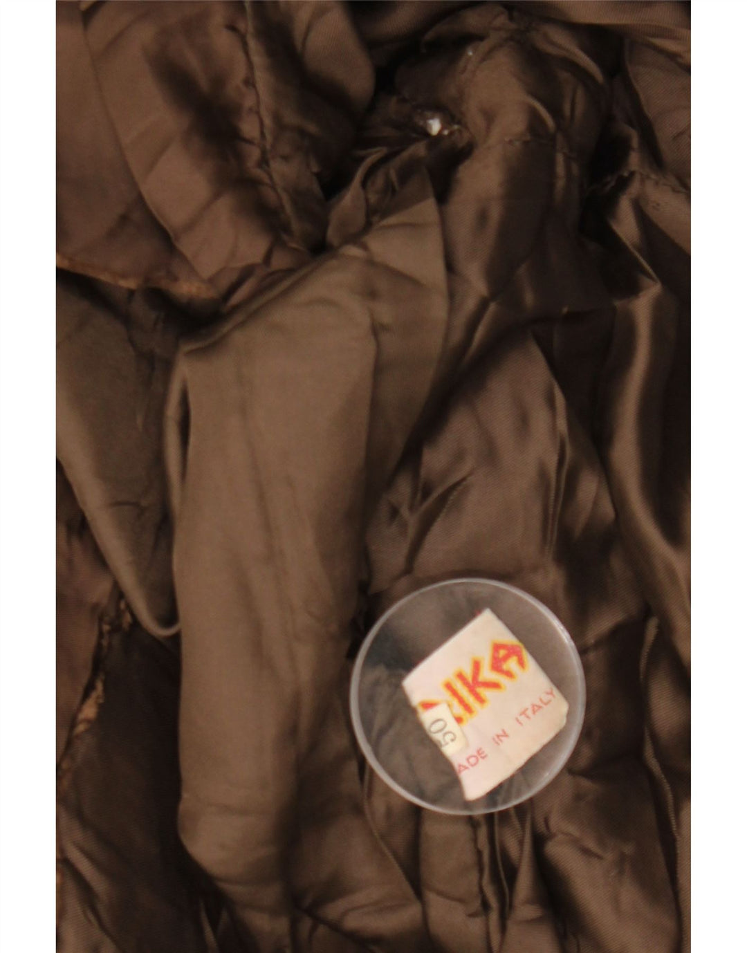 VINTAGE Chaqueta de cuero militar para hombre IT 50 Marrón grande