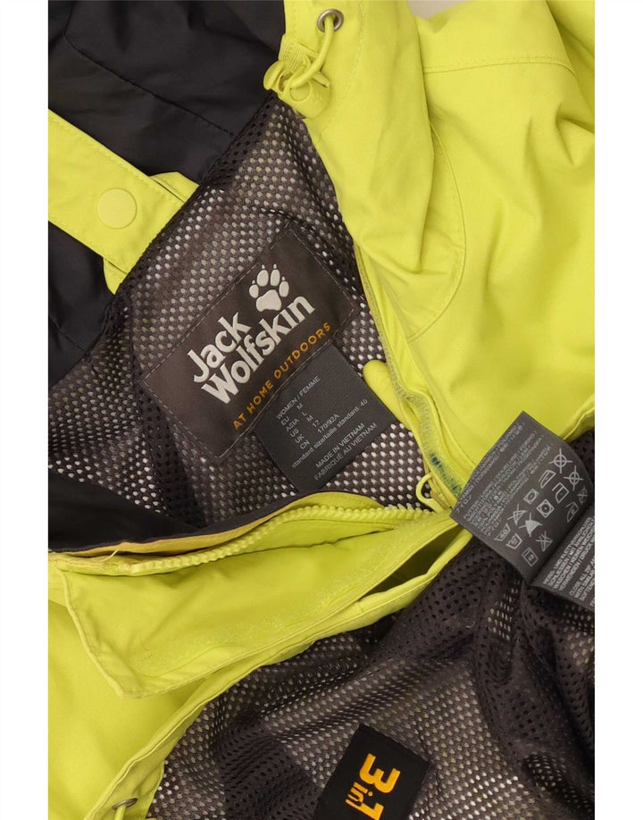 Chaqueta impermeable con capucha para hombre Jack Wolfskin UK 12 Poliamida amarilla mediana