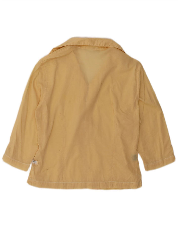 Murphy & Nye Camisa tipo jersey de manga 3/4 para mujer UK 14 Algodón amarillo mediano